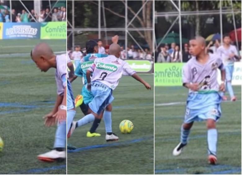 Alejandro Suárez, el Ronaldo Nazario de la Babyfútbol en medio de un partido. FOTO: CAPTURA VIDEO LOS PAISITAS