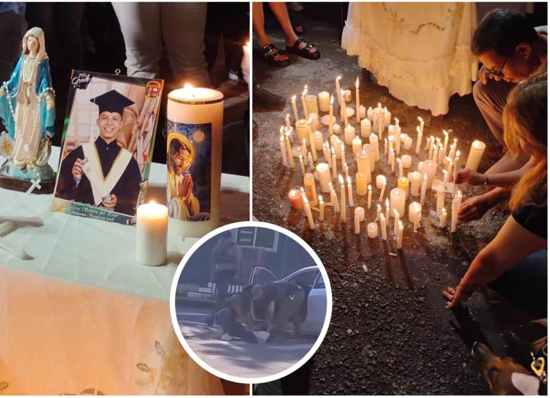 Con velas blancas y un rotundo reclamo de justicia, el barrio La Victoria despidió simbólicamente al joven colombiano de 26 años muerto en un operativo del ICE, tras ser asesinado a disparos. FOTO: Captura de video de redes sociales y cortesía Metropolitano Noticias