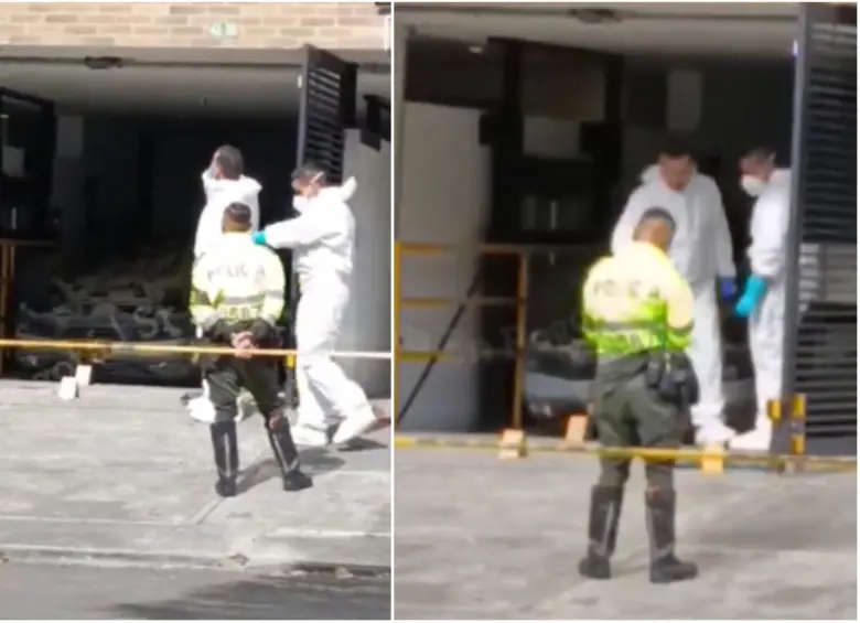 Las autoridades hicieron presencia en el lugar para hacer el levantamiento del cuerpo. FOTO: Captura video @PasaenBogota