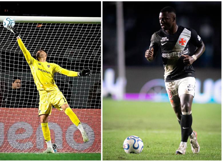 Álvaro Montero y Marino Hinestroza se enfrentarán en la semifinal de la Sudamericana. FOTO: X BocaJrsOficial y VascodaGama