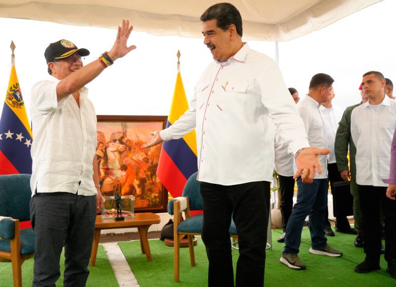 El presidente de Colombia, Gustavo Petro, y el presidente de Venezuela, Nicolás Maduro, restablecieron relaciones diplomáticas entre los dos países desde 2022. FOTO Presidencia de Colombia