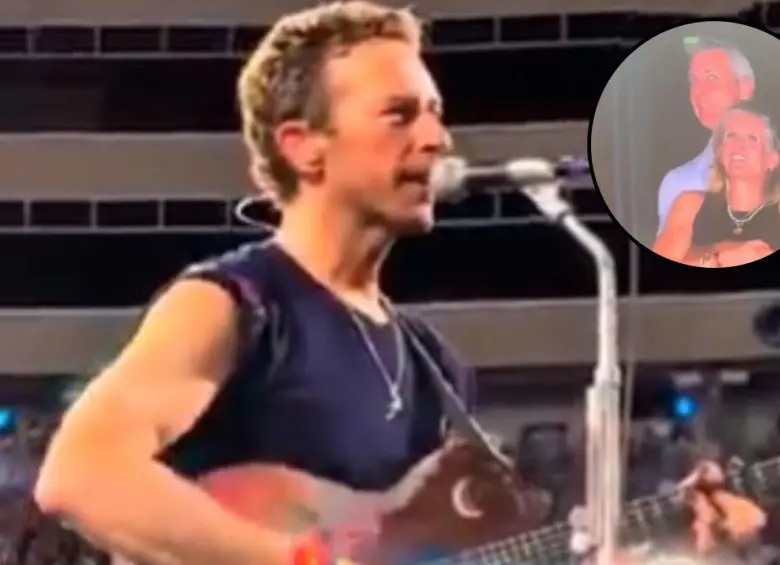 Chris Martin, vocalista de Coldplay, advierte a sus seguidores del uso de la Kiss cam en un concierto celebrado en Madison, Estados Unidos. Fotos: capturas de video redes sociales
