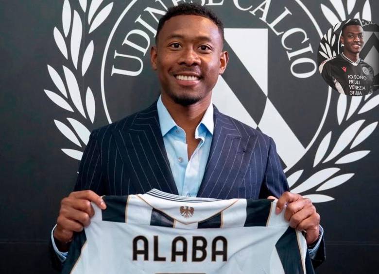 David Alaba ya posa con su nueva camiseta, la del Udinese. FOTO: X Udinese_1896