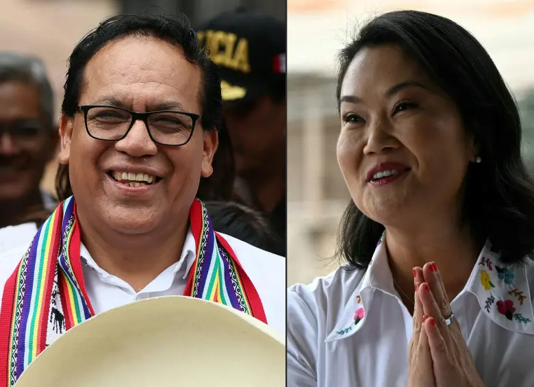 El resultado final de la segunda vuelta presidencial en Perú, en la que el candidato de izquierda Roberto Sánchez tiene una ligera ventaja sobre la candidata de derecha Keiko Fujimori, se anunciará en un plazo de dos semanas o a finales de junio, según declaró a la AFP el 9 de junio de 2026 el jefe de la autoridad electoral que supervisa el recuento. Foto: AFP