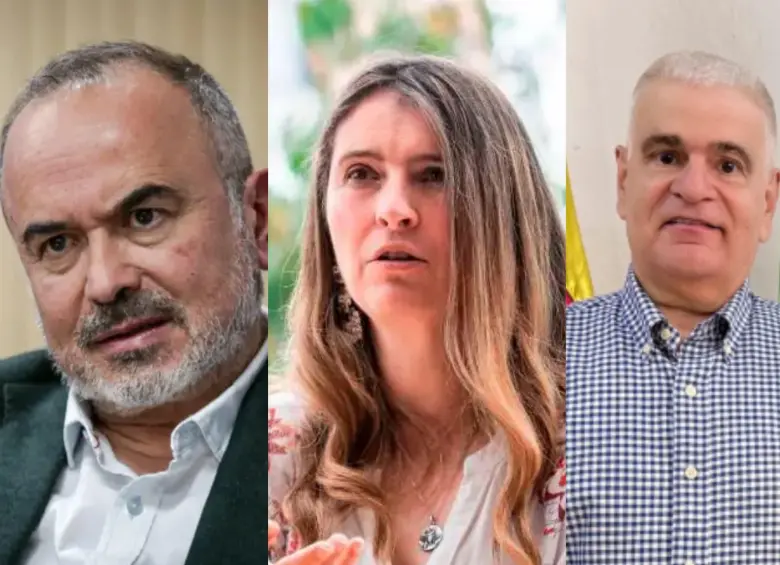 El ministro de Justicia Jorge Iván Cuervo, Paloma Valencia y el dirigente liberal Héctor Londoño FOTO: Colprensa/Cortesía/Redes sociales