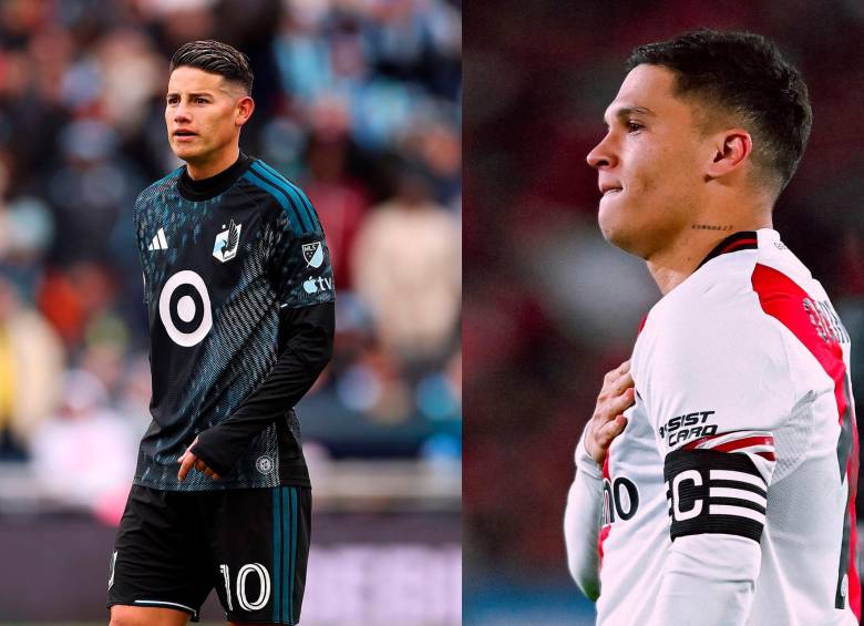 James Rodríguez fue uno de los fichajes clave del Minnesota United para 2026, pero no ha jugado mucho. Juanfer Quintero es referente en River Plate. Foto: Getty y @RiverPlate