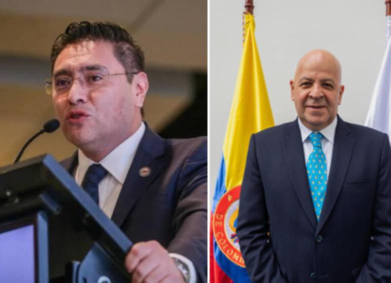 A la izquierda: Cristian Quiroz, expresidente del CNE. A la derecha el nuevo presidente, Benjamín Ortiz. FOTO: COLPRENSA.