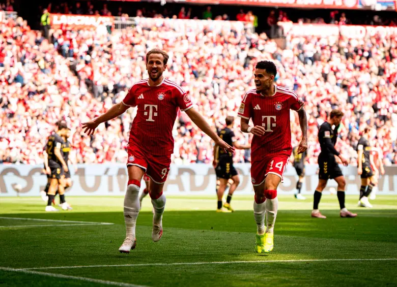 Harry Kane y Luis Díaz forman el tridente más goleador de Europa con Michael Olise. FOTO: GETTY