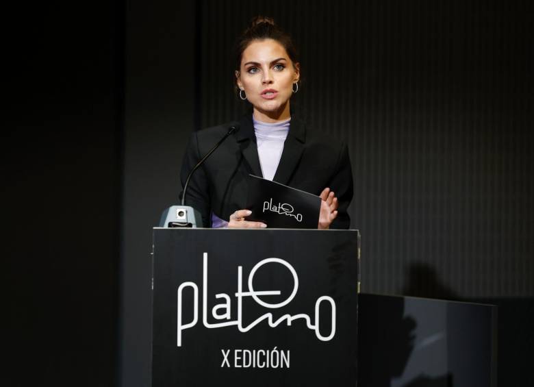 La actriz Amaia Salamanca durante la lectura de nominaciones de la X Edición de los Premios Platino este jueves en Madrid. Foto EFE