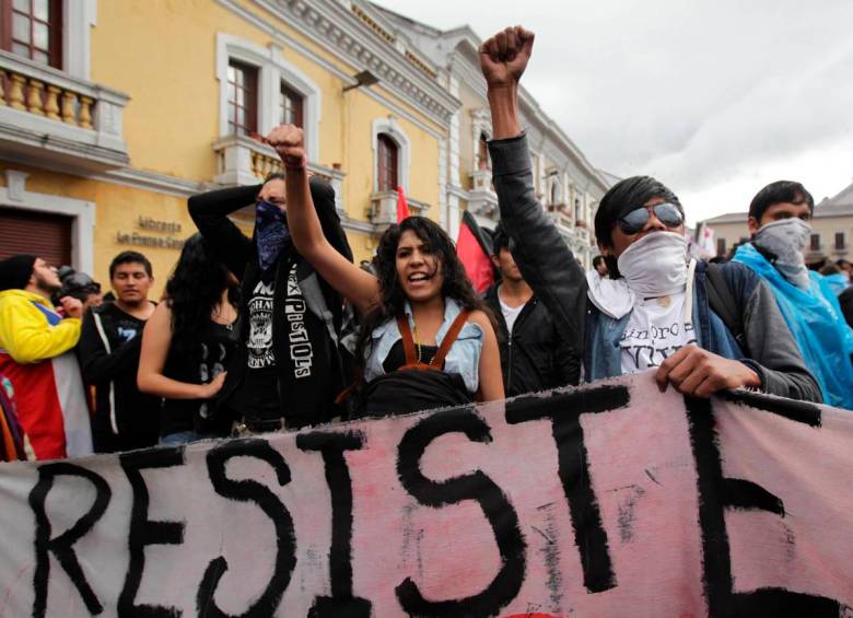 Imagen de protestas contra el gobierno de Rafael Correa en 2015. FOTO: TOMADA DE NUSO.ORG.