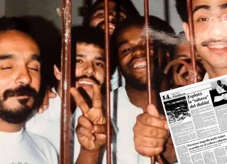 Esta la fotografía que Willie Colón se tomó junto a su orquesta cuando estuvieron presos en Medellín. FOTO: Cortesía