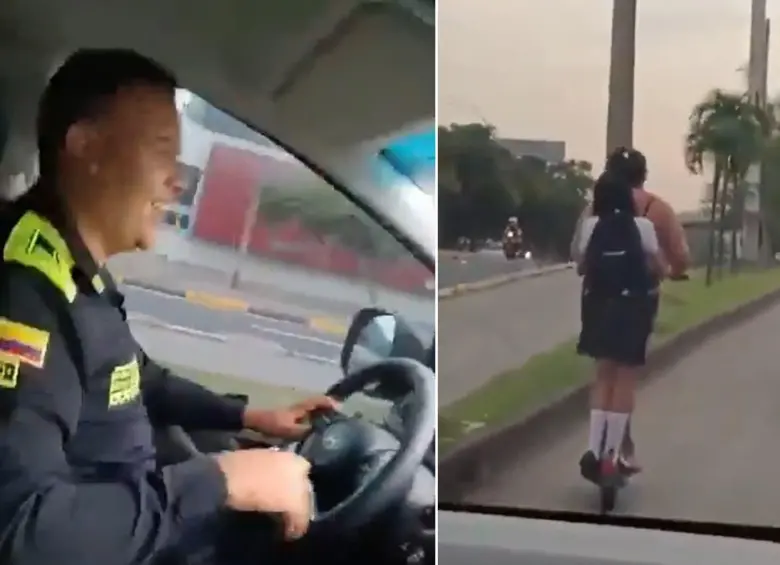 Polémica por dos policías que insultaron dos mujeres en un carril exclusivo del MIO, en Cali. FOTOS: Captura de video