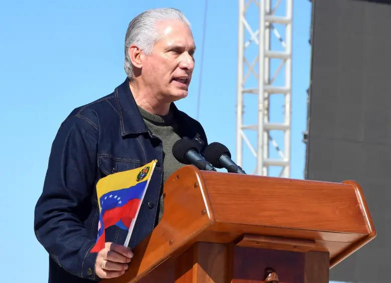 Miguel Díaz-Canel se habló sobre Estados Unidos ante una posible intervención militar. FOTO: XINHUA 