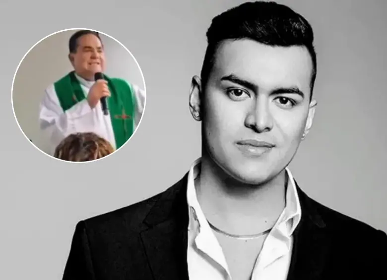 El padre Walter Zapata sorprendió a los feligreses tras cantar una canción de Yeison Jiménez. FOTOS: Cortesía