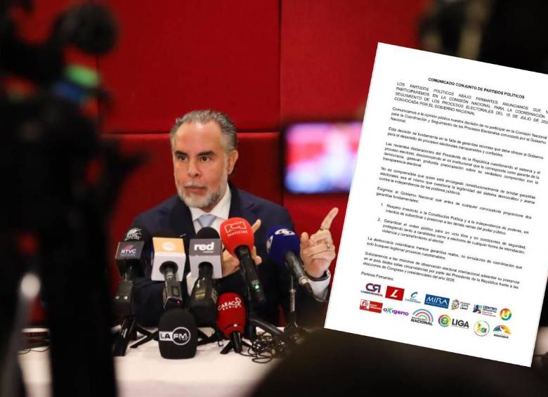La carta está firmada por dirigentes de Cambio Radical, Partido Liberal, Partido Conversador, Mira, Colombia Justa Libres, Centro Democrático, La U, Nuevo Liberalismo, Oxígeno, Salvación Nacional, Liga de Gobernantes Anticorrupción, ASI y Colombia Renaciente. Foto: MinInterior y cortesía