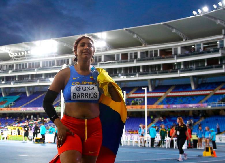 Valentina Barrios consiguió récord nacional con la marca que consiguió este martes en el Mundial de Atletismo sub-20 en Cali. FOTO: TOMADA DE TWITTER @MinDeporteCol