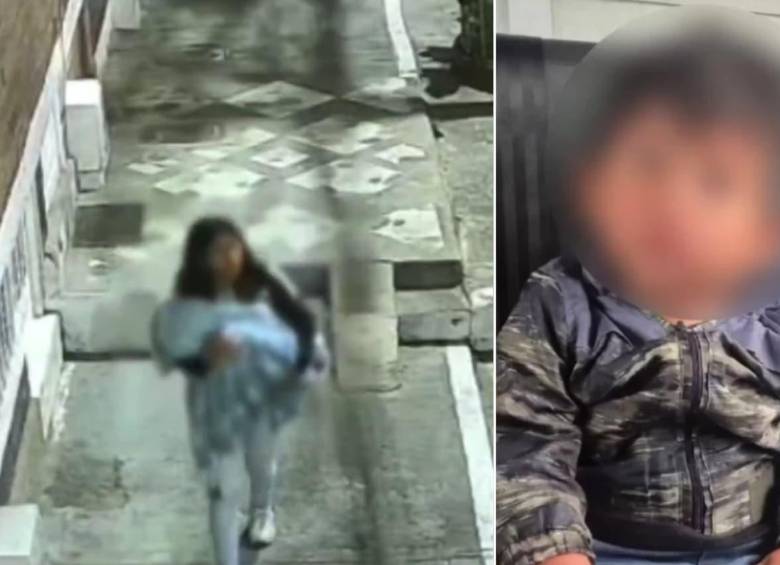 Un bebé fue abandonado afuera de una vivienda en la localidad de Kennedy, en Bogotá. FOTOS: Capturas de video 