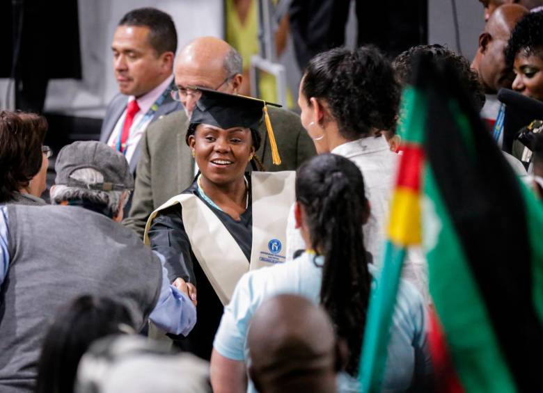 Francia Márquez, videpresindenta de Colombia en el acto de entrega de título Doctora en Educación Honoris Causa que le otorgó la Universidad Pedagógica Nacional. (Colprensa - Mariano Vimos)