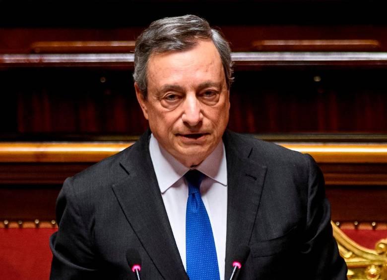 El primer ministro de Italia, Mario Draghi, renunció tras perder apoyo en el Congreso. FOTO: GETTY