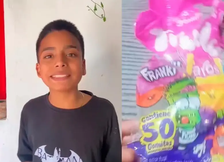 El niño compartió un video en su cuenta de TikTok hablando sobre su emprendimiento. FOTO: Capura redes sociales.