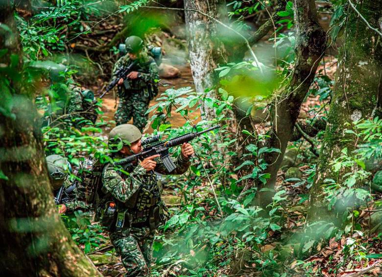 Las Fuerzas Militares avanzan en una contraofensiva en los territorios en los que hay presencia de las disidencias de “Iván Mordisco”. FOTO: Cortesía Ejército