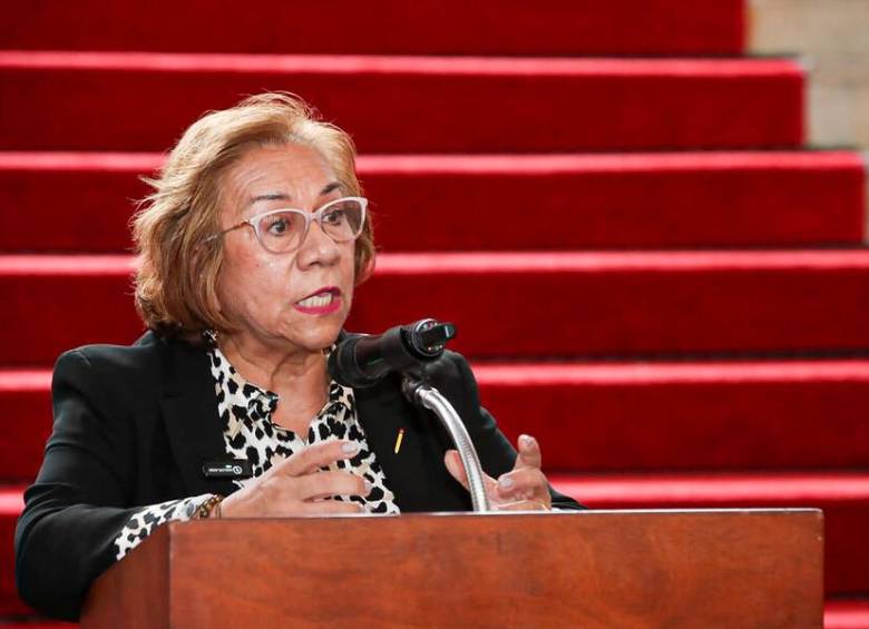 La canciller Rosa Villavicencio en un discurso. FOTO: COLPRENSA