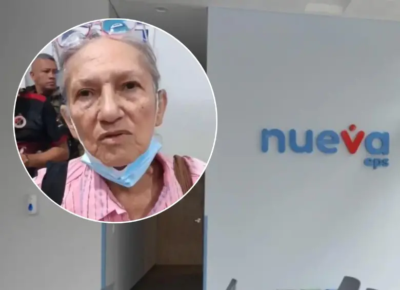 Cecilia Quintero murió reclamando un medicamento en punto de dispensación de la Nueva EPS. FOTOS: Capturas de video - Colprensa