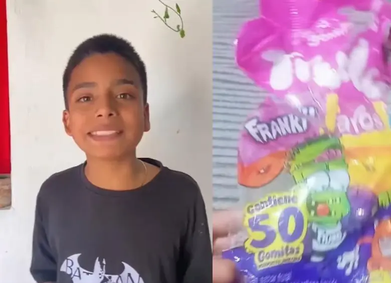 El niño compartió un video en su cuenta de TikTok hablando sobre su emprendimiento. FOTO Capura redes sociales.
