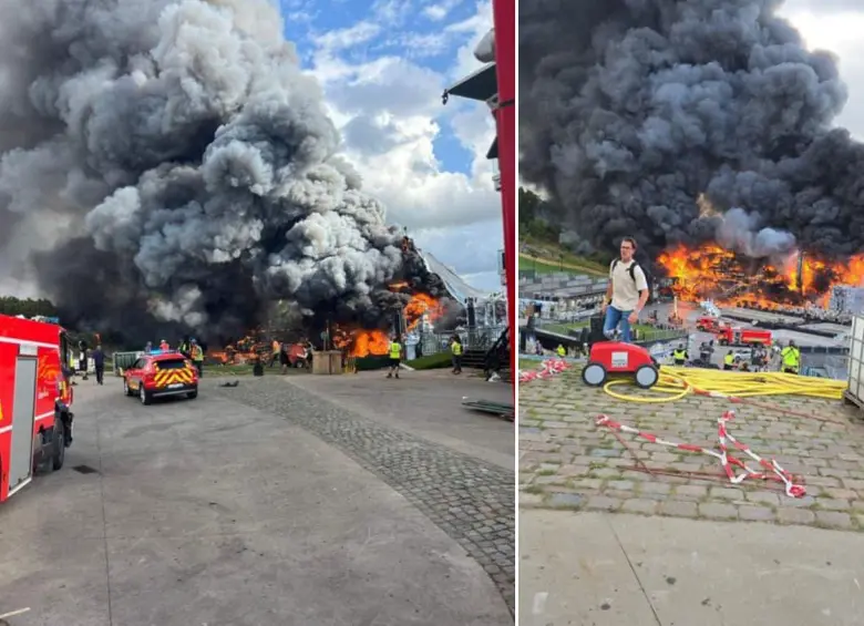 Gran incendio en el escenario del Tomorrowland de Bélgica. FOTOS: Tomadas de X @musictrendscol