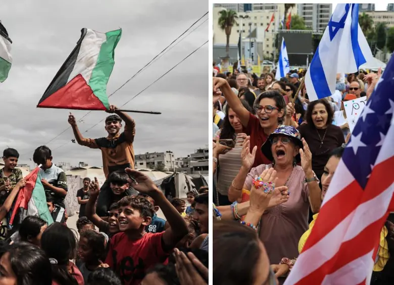 Israel y Palestina celebran con alegría la firma del acuerdo por la paz (fase 1) que fue planteado por Estados Unidos. FOTOS: GETTY 
