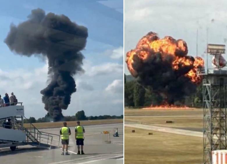 Un accidente aéreo se produjo este domingo 13 de julio en el aeropuerto de Southend de Londres. FOTOS: Tomadas de las redes sociales 