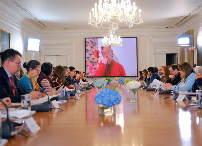 El más reciente Consejo de Ministros en la Casa de Nariño lo encabezó Gustavo Petro de manera virtual. FOTO CORTESÍA PRESIDENCIA