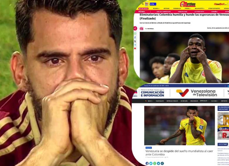 De esta manera reaccionó la prensa de Venezuela tras la derrota de la selección contra Colombia por la clasificación al Mundial 2026. FOTOS: Capturas de pantalla 