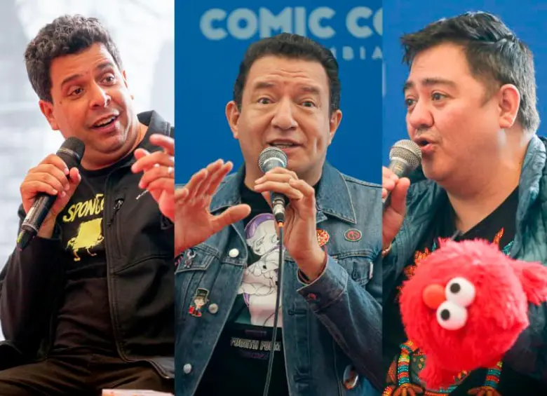 Luis Carreño es la voz de Bob Esponja, Gerardo Reyero es Freezer en Dragon Ball y Eduardo Garza es Elmo. FOTO Colprensa