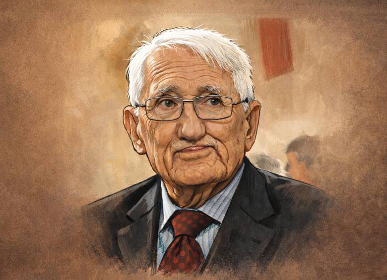 El filósofo alemán Jürgen Habermas, uno de los pensadores más influyentes del siglo XX y XXI, desarrolló teorías clave sobre la acción comunicativa, la democracia deliberativa y el papel del debate público en las sociedades modernas. Ilustración basada en fotografía de archivo.