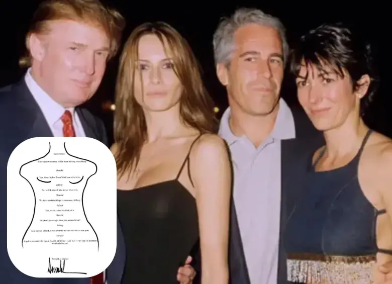 Publicaron carta de cumpleaños de Donald Trump a Jeffrey Epstein. FOTO: GETTY