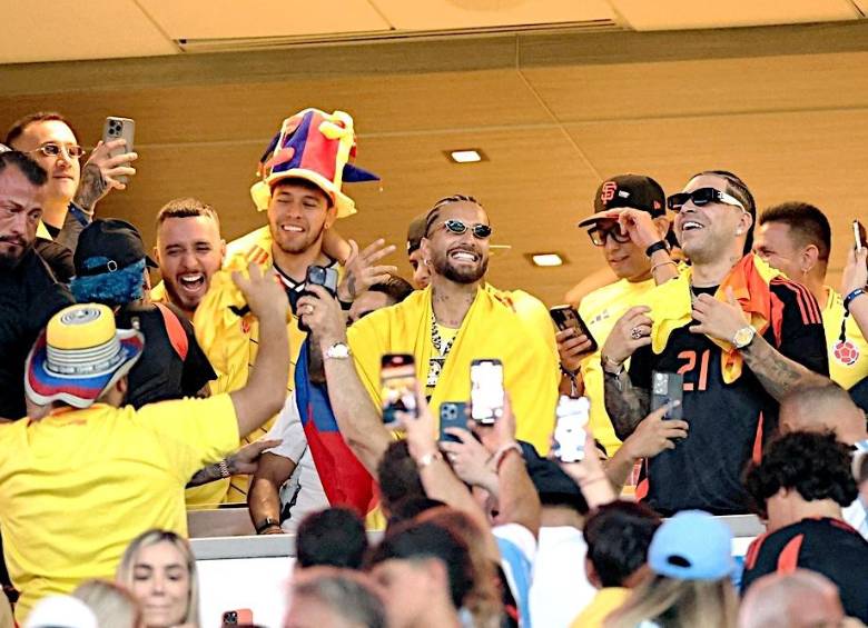 Entre los famosos que acompañaron a la Selección en Miami estaba Maluma, Ryan Castro, Blessd y otros artistas. FOTO redes sociales