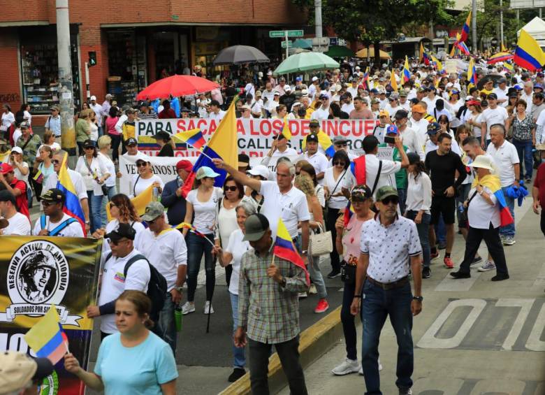 Así avanza la manifestación en Medellín FOTO: CORTESÍA
