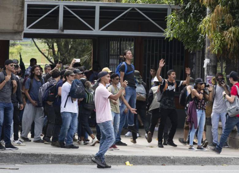 Protesta de los estudiantes de la Universidad Nacional en el 2020. Imagen de referencia. FOTO: ARCHIVO EL COLOMBIANO