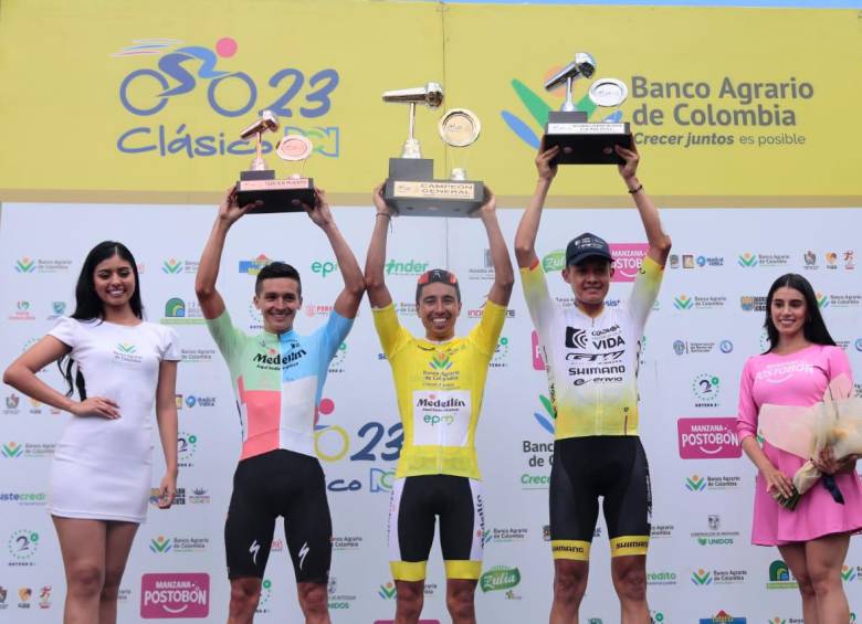 El ciclista boyacense le dio el quinto titulo consecutivo al Team Medellín en la considerada carrera de “los titanes”. FOTO: CARLOS VELÁSQUEZ