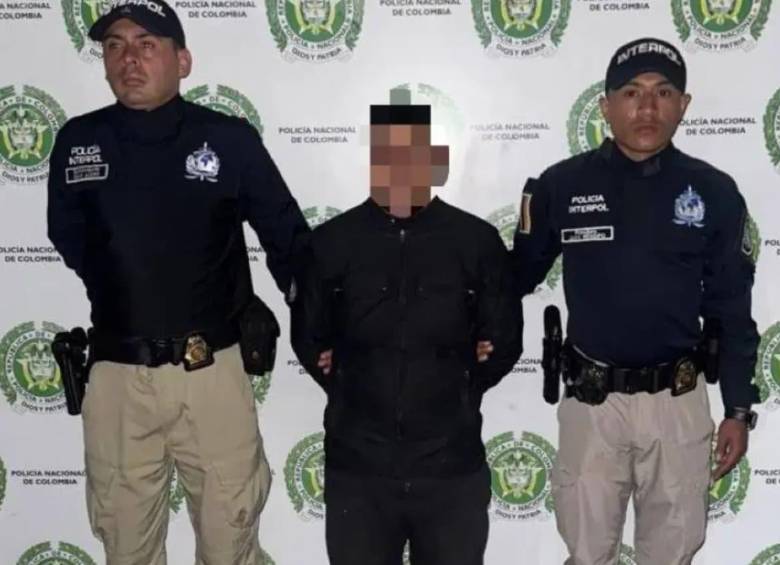 Miller Alejandro Cano Mateus fue capturado por la Policía en Bogotá. FOTO: Cortesía Interpol