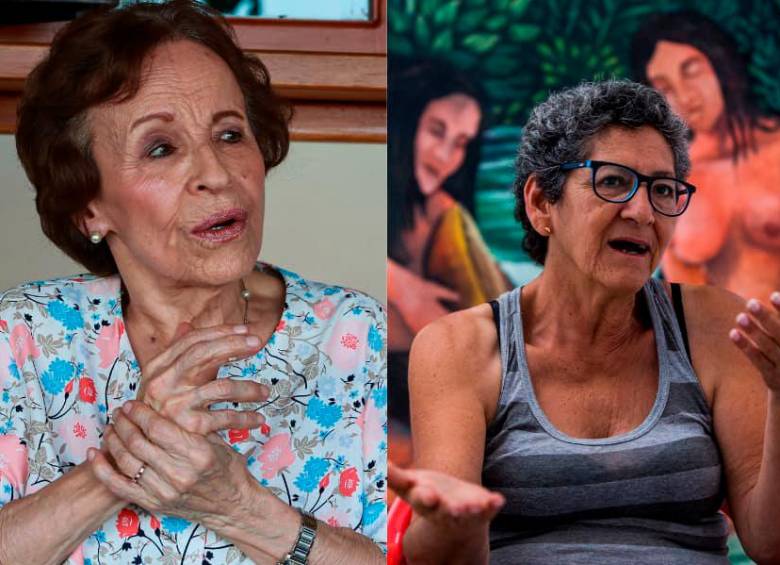 Blanca Uribe y Pastora García estuvieron en la entrega de los premios en Bogotá. FOTO: EL COLOMBIANO.