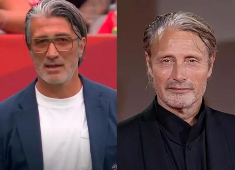 Estos son Murat Yakin, técnico de Suiza, y Mads Mikkelsen, actor danés. FOTO: Tomada de redes sociales