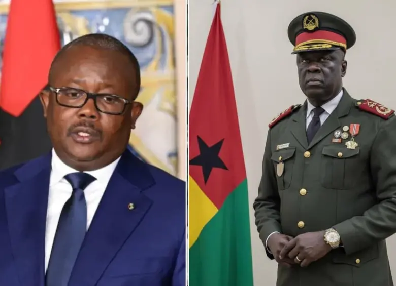Militares de Guinea-Bisáu nombraron al general Horta N’Tam (derecha) como presidente interino tras golpe de Estado al presidente Umaro Sissoco Embaló. FOTOS: Tomada de las redes sociales X 