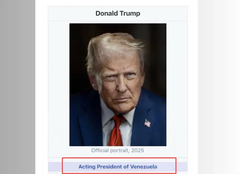 Esta fue la imagen que publicó Donald Trump en la que se autoproclama como presidente interino de Venezuela. FOTO: Truth Social