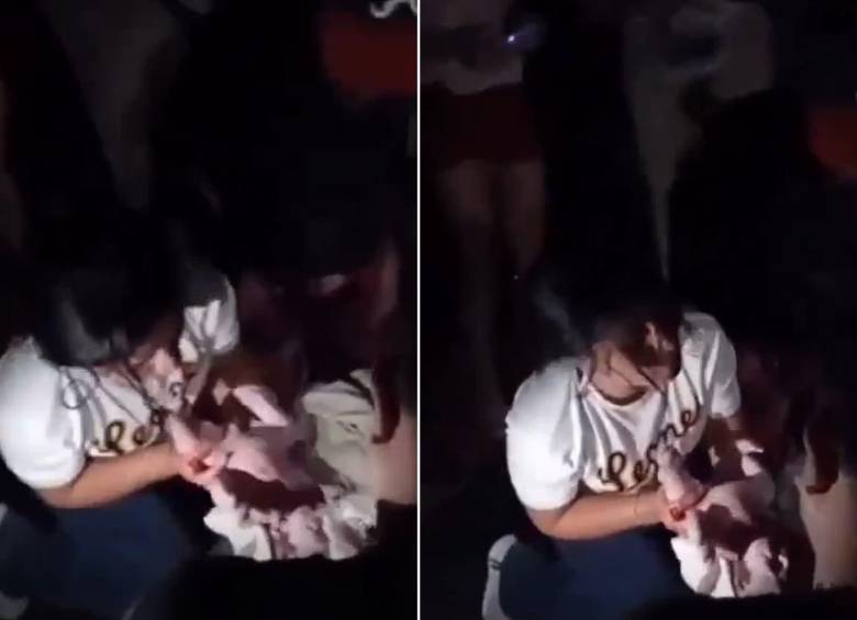 Una mujer dio a luz entre los escombros tras el terremoto en Venezuela. FOTOS: Capturas de video tomadas de X 