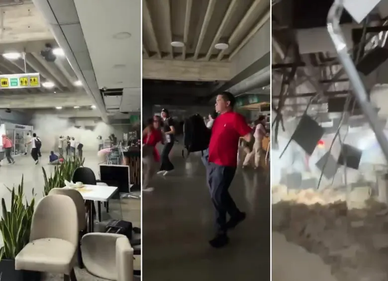Así vivieron los momentos de tensión en el Aeropuerto Internaciona de Maiquetía Simón Bolívar, en Venezuela, por el terremoto ocurrido en la noche del 24 de junio de 2026. FOTO: Capturas de video - @srahalh