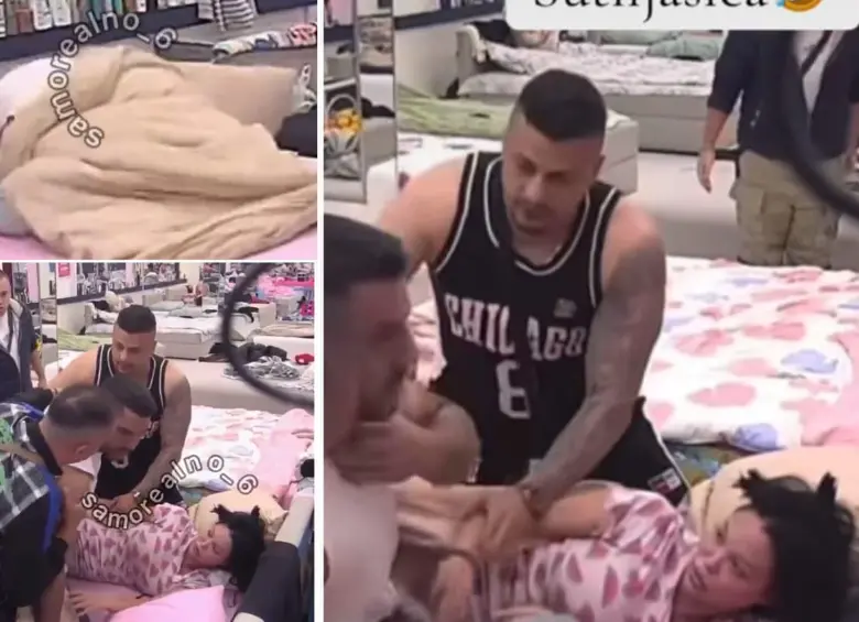 Un hombre en Serbia agredió a su compañera dentro de un reality show. FOTOS: Capturas de video