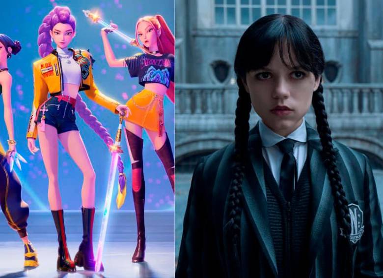 Las guerreras K-pop y Merlina fueron las dos producciones más vistas en la segunda parte de 2025. FOTO: Netflix