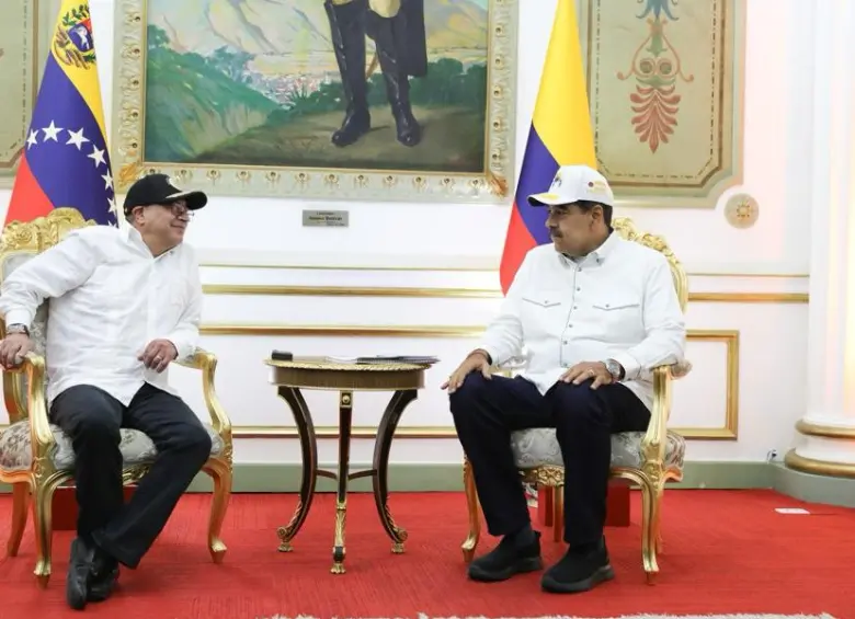 Reunión del presidente Gustavo Petro y el presidente Nicolas Maduro en Caracas, Venezuela (Cortesía: Prensa Presidencial Venezuela)